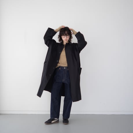 high count twill over coat/black