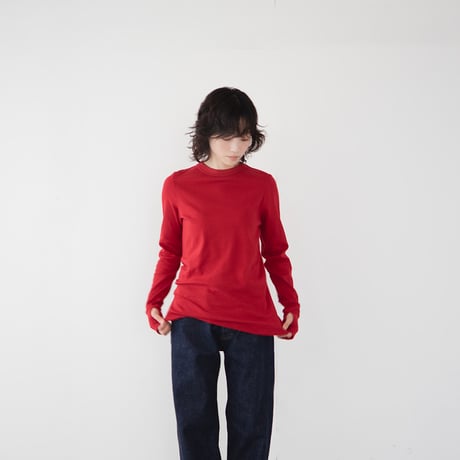 seamless cotton/thumb hole top/deep red/size1.2
