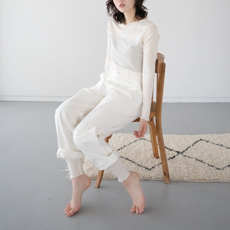 second skin inner/cashimere silk rib tops/ecru