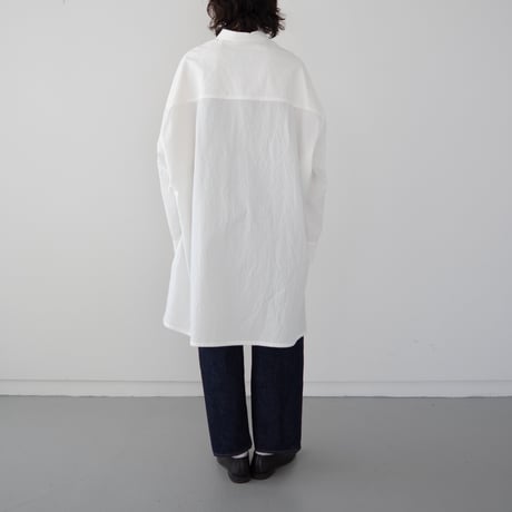 cotton side slit shirt/off white