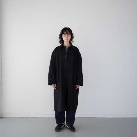 high count twill over coat/black