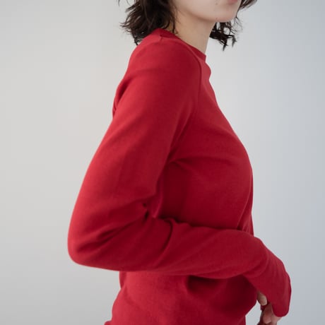 seamless cotton/thumb hole top/deep red/size1.2