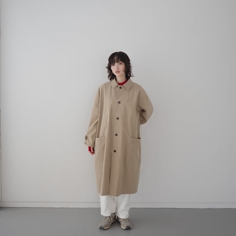 high count twill over coat/beige