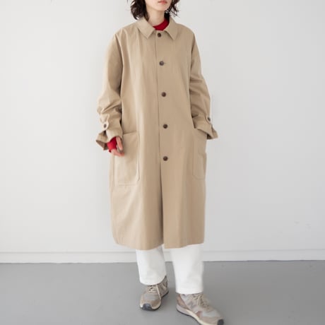 high count twill over coat/beige