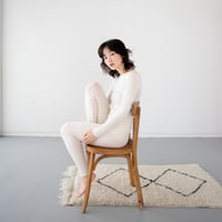 second skin inner/cashimere silk rib tops/ecru