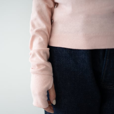 seamless cotton/thumb hole top/peach bud/size2