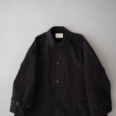 high count twill over coat/black