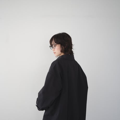 high count twill over coat/black