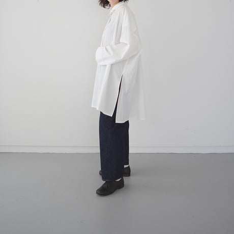 cotton side slit shirt/off white
