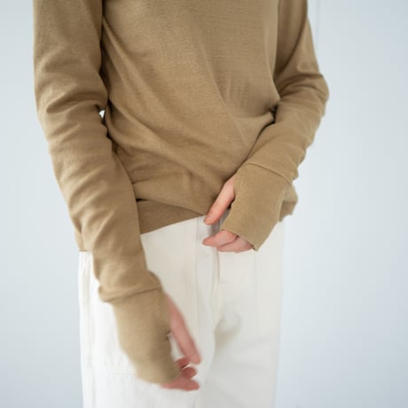 seamless cotton/thumb hole top/deep mocha/size1.2