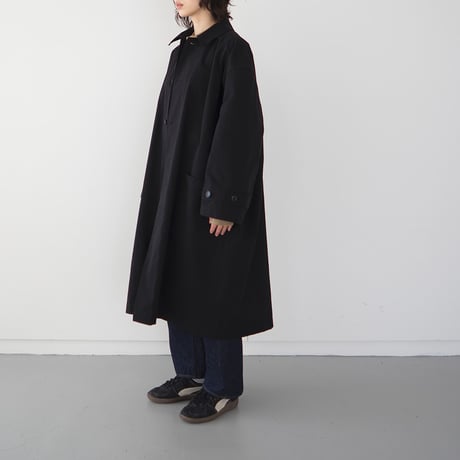 high count twill over coat/black