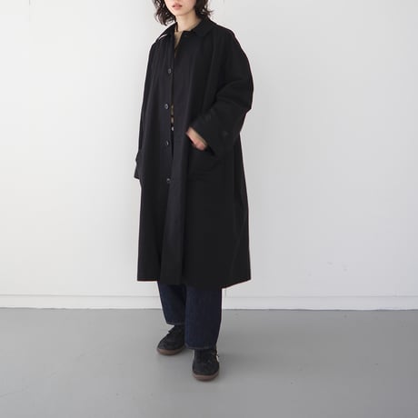 high count twill over coat/black