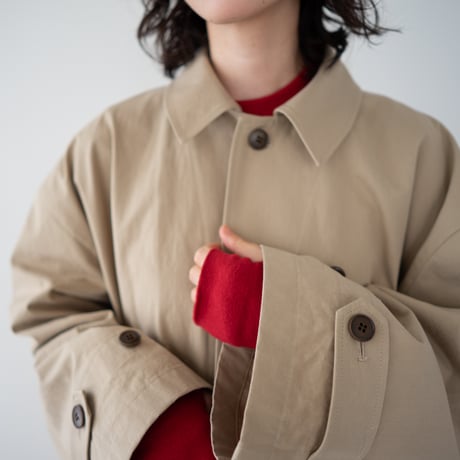 high count twill over coat/beige