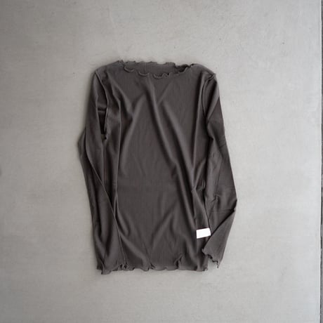 second skin inner/cashmere silk rib tops/charcoal
