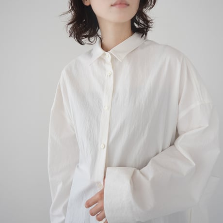 cotton side slit shirt/off white