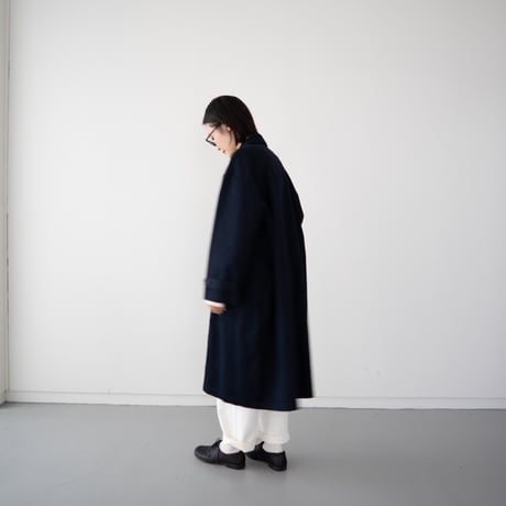 army code/stand fall collar coat/navy