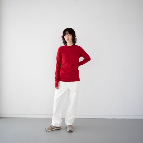 seamless cotton/thumb hole top/deep red/size1.2
