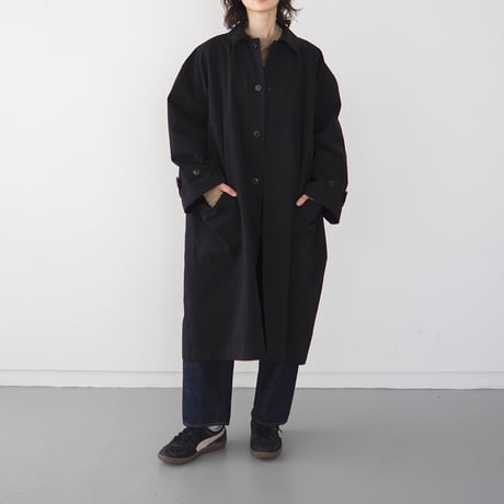 high count twill over coat/black