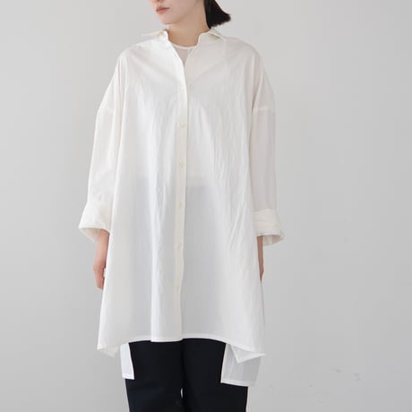 cotton side slit shirt/off white