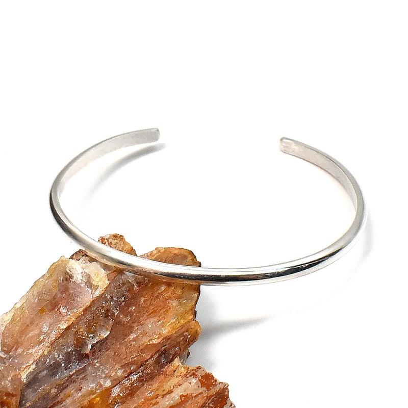 SILVER甲丸3ミリバングル　スターリングシルバーシンプルアクセサリー純銀bき 甲丸 シルバーバングル 3mm幅 | シルバーアクセサリー工房アンク