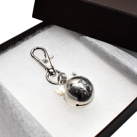 猫 鈴 キーホルダー silver製  　No-02