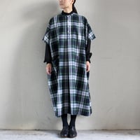 homspun ホームスパン　ウールタータンワンピース　#グリーンｘオフ白、レンガｘグリーン、ブラックウオッチ　【送料無料】