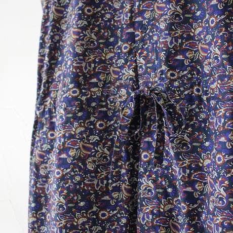 soil ソイル　40'S POPLIN MEDIUM FLOWER PRINT NO/SL OVERALLS　＃NAVY