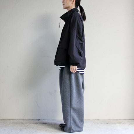 ARTE POVERA アルテポーヴェラ　ウール混ダンボールニット2タックワイドパンツ　#ダークグレー