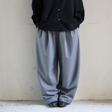 TRAVAIL MANUEL トラバイユマニュアル　ウォームツイルコクーンパンツ　#ブラック、杢グレー、オートミール　【送料無料】