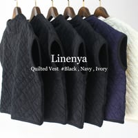 **またまた再々入荷**Linenya リネンヤ　キルトベスト　#アイボリー、ネイビー、ブラック
