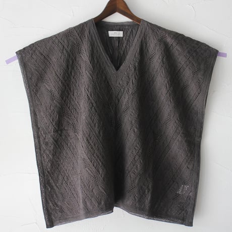 soil ソイル　ALL LACE FRENCH SLEEVE PONCHO #チャコール　【送料無料】