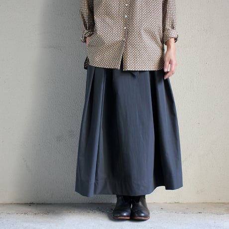 lelill レリル　タックフレアースカート　#チャコール　【送料無料】