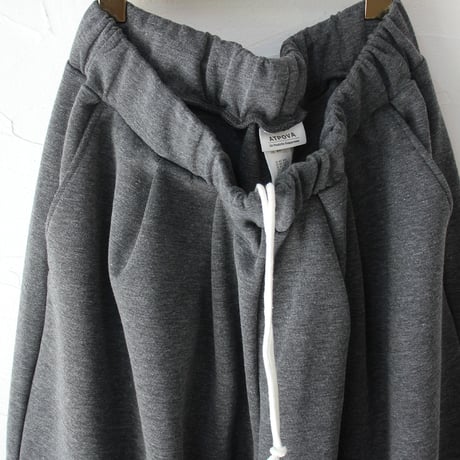 ARTE POVERA アルテポーヴェラ　ウール混ダンボールニット2タックワイドパンツ　#ダークグレー