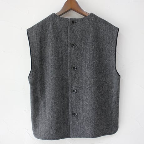 atelier naruse アトリエナルセ　ブリティッシュウールツイード バックボタンリブベスト　british wool tweed back-buttoned rib vest