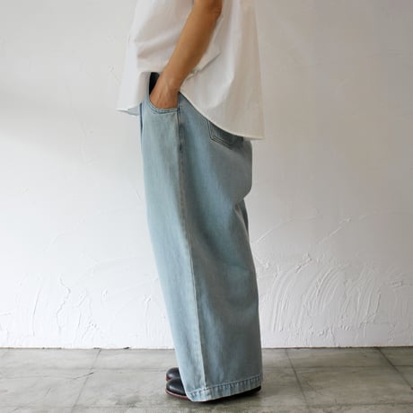 **再入荷** atelier naruse アトリエナルセ　コットンデニムタックパンツ　cotton denim tuck pants　#vintage wash