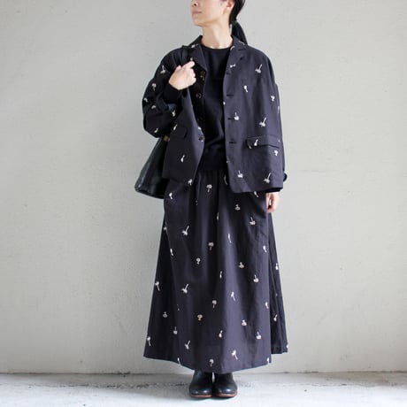 atelier naruse アトリエナルセ　コットンリネンカットインポケットスカート～nohara～cotton linen cut-in pocket skirt　【送料無料】