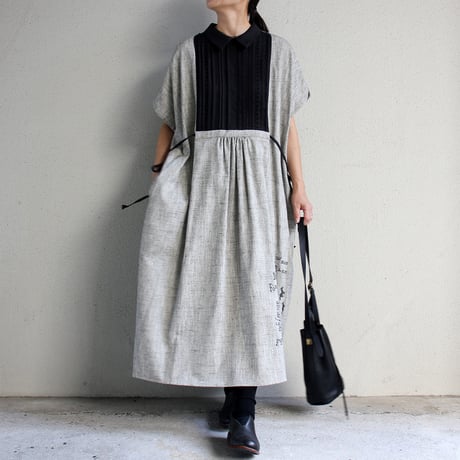ASEEDONCLOUD アシードンクラウド　Sampler cloth Memories pullover dress #Light Grey  【送料無料】