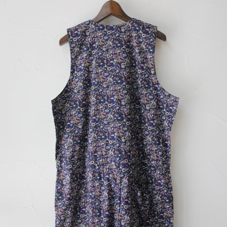 soil ソイル　40'S POPLIN MEDIUM FLOWER PRINT NO/SL OVERALLS　＃NAVY