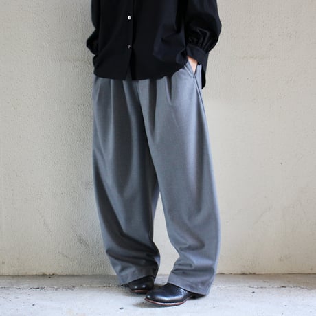 TRAVAIL MANUEL トラバイユマニュアル　ウォームツイルコクーンパンツ　#ブラック、杢グレー、オートミール　【送料無料】