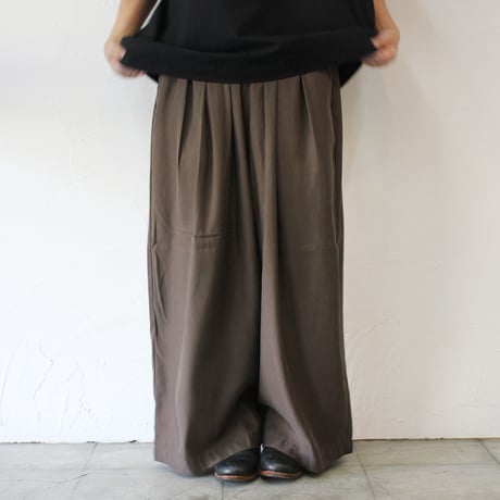 **SALE** TRAVAIL MANUEL トラバイユマニュアル　キュプリル3タックキュロット　#ブラウン