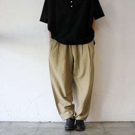 TRAVAIL MANUEL トラバイユマニュアル　ヴィンテージツイル4タックジョッパーズ　#ブラック、ベージュ、ブラウン