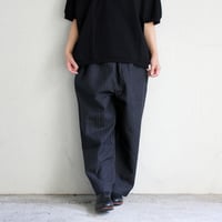 **再入荷** Linenya リネンヤ　コットンイージーパンツ　#ブラックストライプ、モカ、ライトブルー