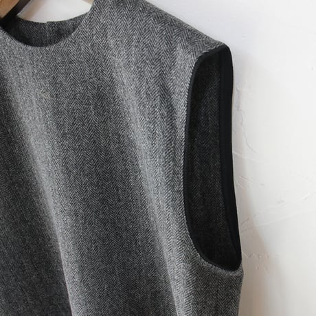 atelier naruse アトリエナルセ　ブリティッシュウールツイード バックボタンリブベスト　british wool tweed back-buttoned rib vest