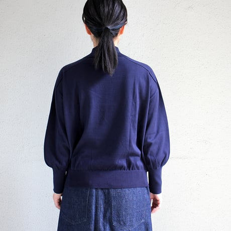 **またまたまた再入荷** LinenYa リネンヤ　as it is.　コットンモックネック長袖ニット　#ブラック、ネイビー　【送料無料】