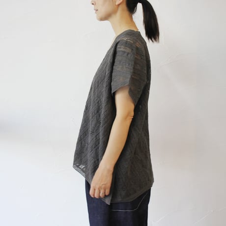 soil ソイル　ALL LACE FRENCH SLEEVE PONCHO #チャコール　【送料無料】