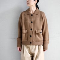 EMMACULATE エマキュレイト　ブルゾン風襟付きニットジャケット　#キャメル、チャコール　【送料無料】