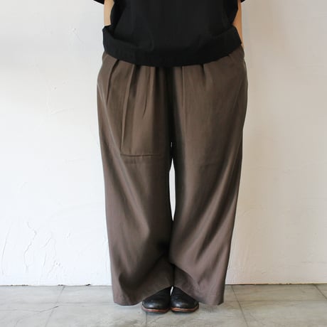 **SALE** TRAVAIL MANUEL トラバイユマニュアル　キュプリル3タックキュロット　#ブラウン