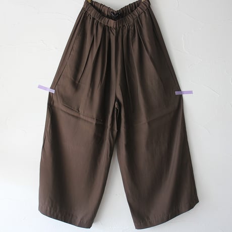 **SALE** TRAVAIL MANUEL トラバイユマニュアル　キュプリル3タックキュロット　#ブラウン