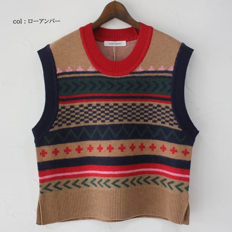 atelier naruse アトリエナルセ　ジャガードノルディック ニットベスト　jacquard nordic knit vest　【送料無料】