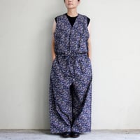 soil ソイル　40'S POPLIN MEDIUM FLOWER PRINT NO/SL OVERALLS　＃NAVY